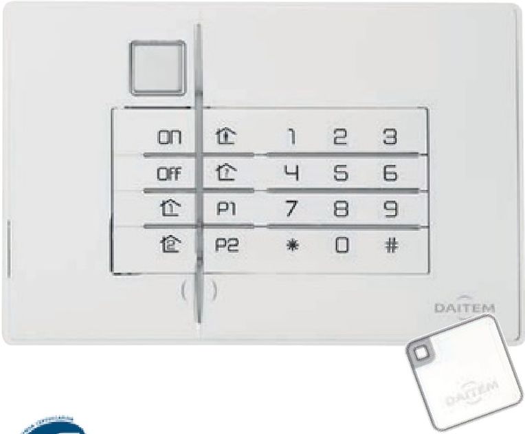 Alarme DAITEM Clavier vocal lecteur de badge et détecteur d'approche