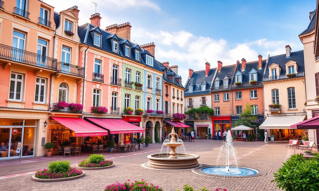 Centre-ville coloré et fontaines du Plessis-Robinson